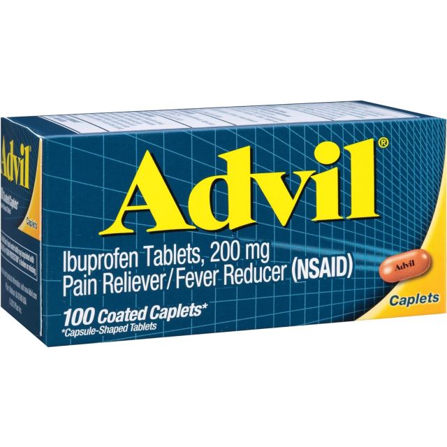 Advil Pain Reliever and Fever Reducer with Ibuprofen 200mg 100 Caplets