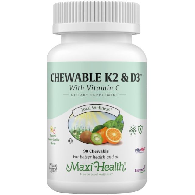 Chewable K2 & D3 & Vitamin C- 90 Chewable Maxi Health