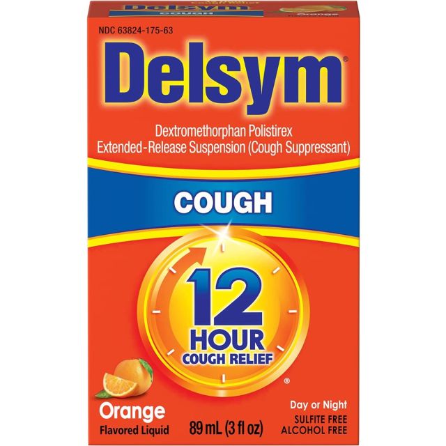 Delsym Cough Relief Medicine  3oz Liquid Orange Flavor Adult