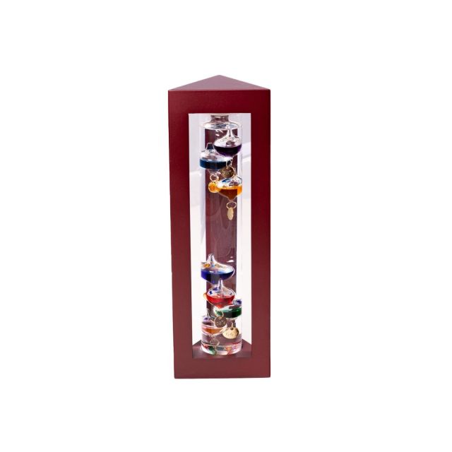 Galileo Thermometer Red with Multi-color Weights