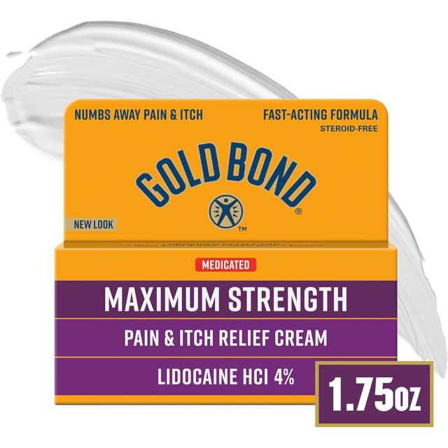 Gold Bond Medicated Maximum Strength Pain and Itch Relief Cream 1.75 oz With Lidocaine