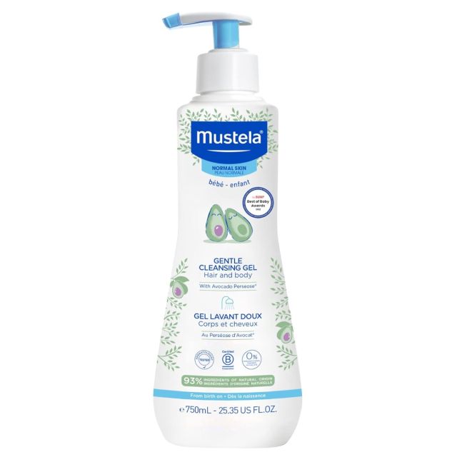 Mustela Baby Gentle Cleansing Gel 750 mL Baby Hair & Body Wash Mustela Baby Gentle Cleansing Gel with Natural Avocado fortified with Vitamin B5