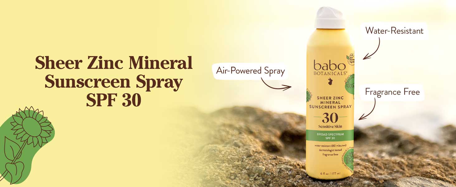 Babo Botanicals Sheer Zinc Sunscreen Spray SPF30