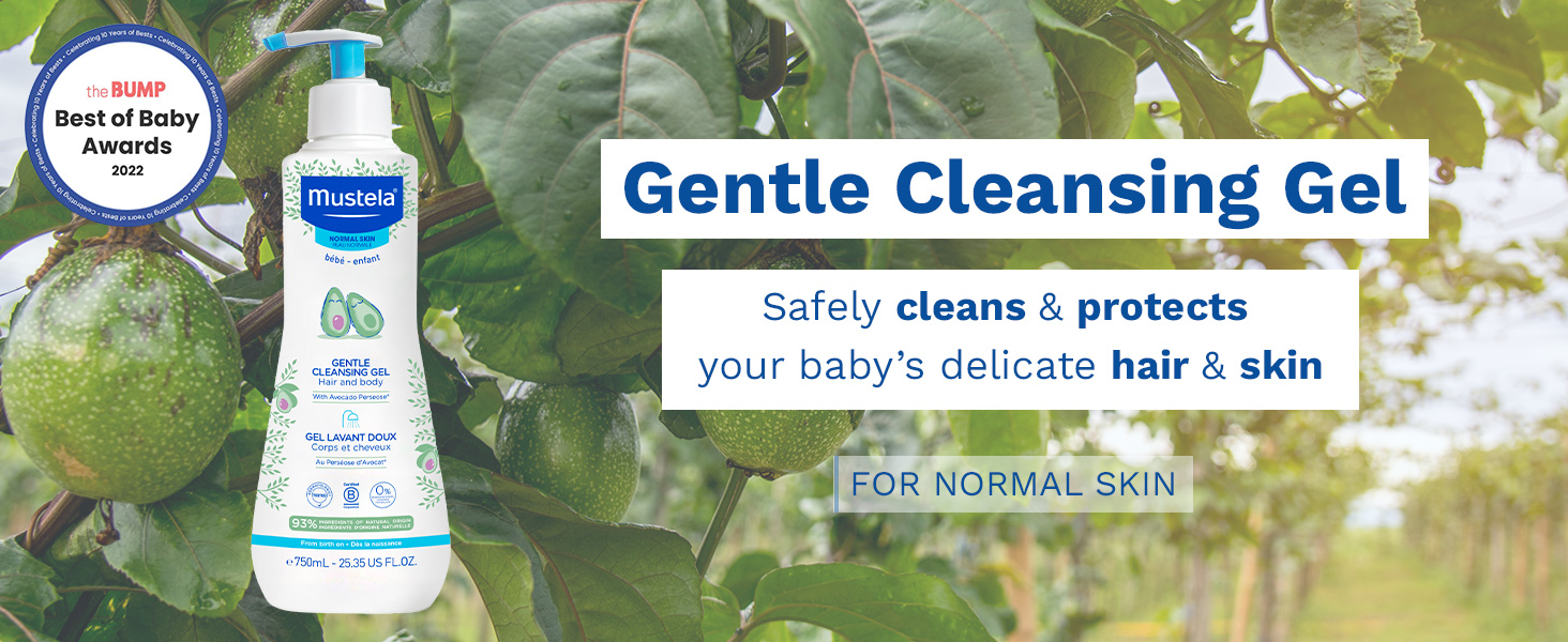 Mustela Baby Gentle Cleansing Gel 500 mL Baby Hair & Body Wash - with Natural Avocado fortified with Vitamin B5 - Biodegradable Formula & Tear-Free Mustela Baby Gentle Cleansing Gel 500 mL Baby Hair & Body Wash - with Natural Avocado fortified with Vitamin B5 - Biodegradable Formula & Tear-Free