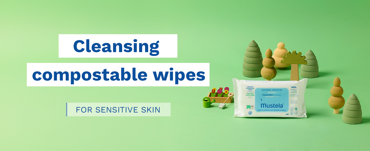Mustela Baby Home Compostable Cleansing Wipes Fragrance environment safe Mustela Baby Home Compostable Cleansing Wipes Fragrance environment friendly