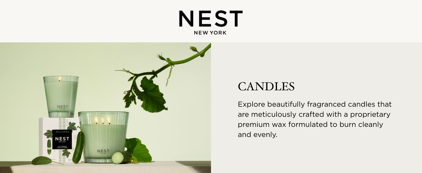 NEST NY Cucumber & White Sage Scented 3-Wick Candles NEST NY Cucumber & White Sage Scented 3-Wick Candles