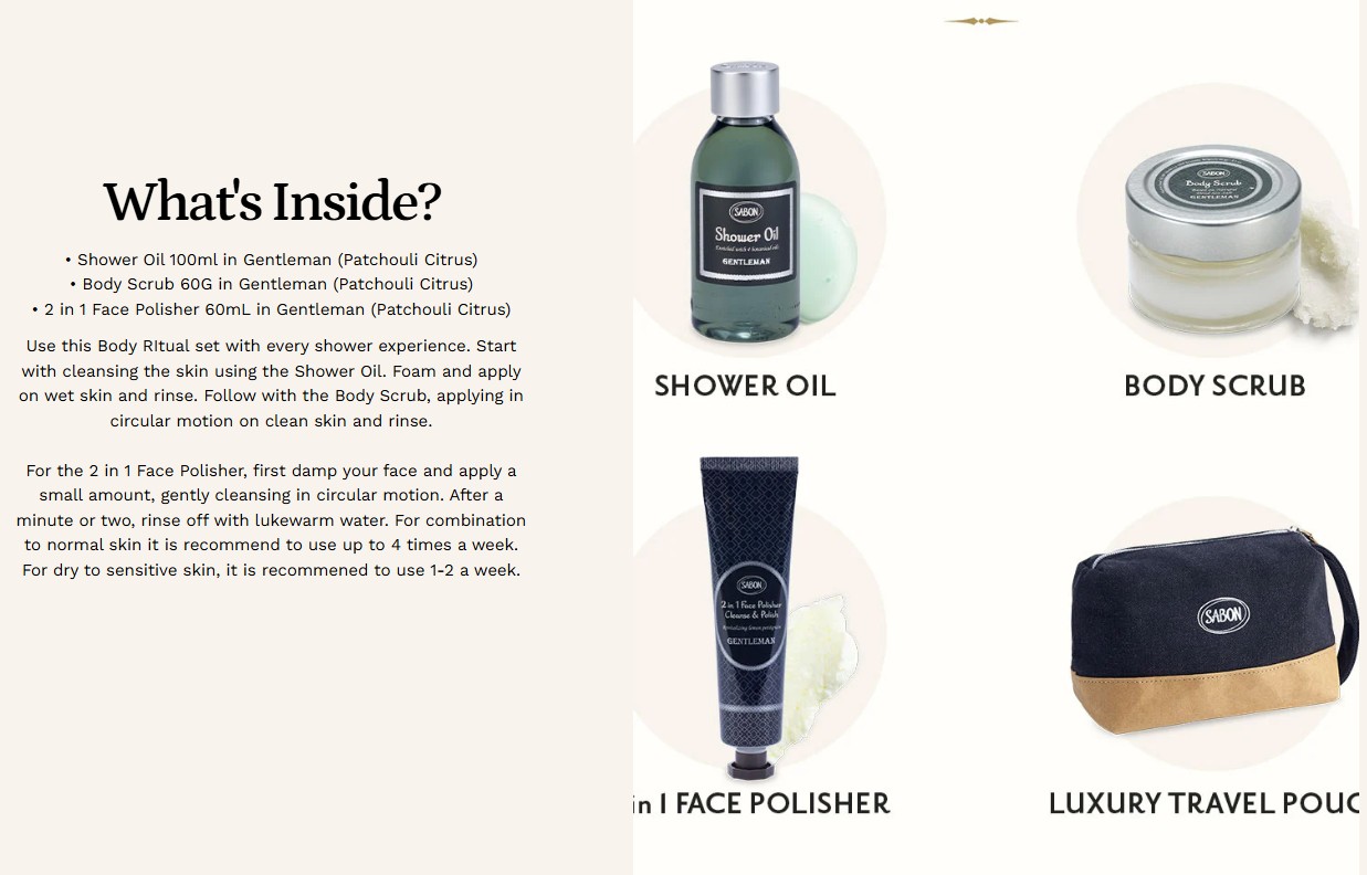 Sabon Gentleman's Kit inside
